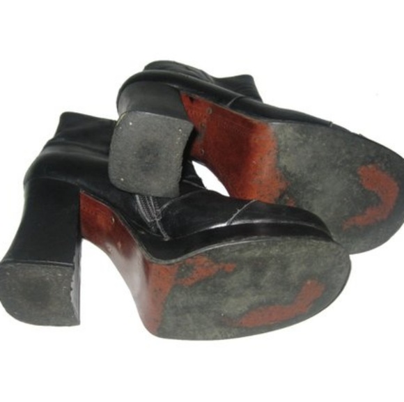 VTG Enigma Black Leather Ankle Retro Mod Boots - Picture 4 of 4